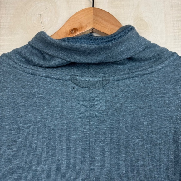 PraNa Women’s Cozy Up Poncho High Neck Batwing Sweatshirt Grey Blue Heather Sz S - Picture 7 of 9